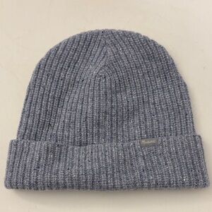 Madewell Heathered Gray 100% wool Ribbed Beanie